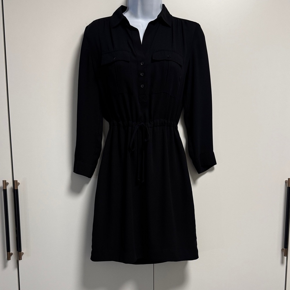 LOFT Black Long Sleeve Dress